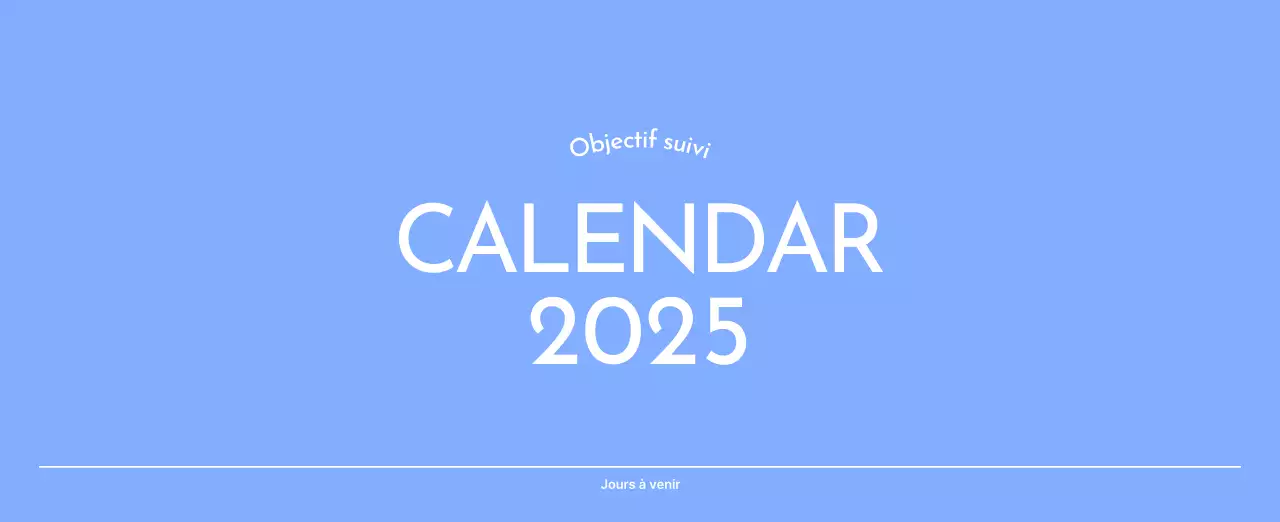 Calendrier photo de suivi des objectifs avec une touche de bleu