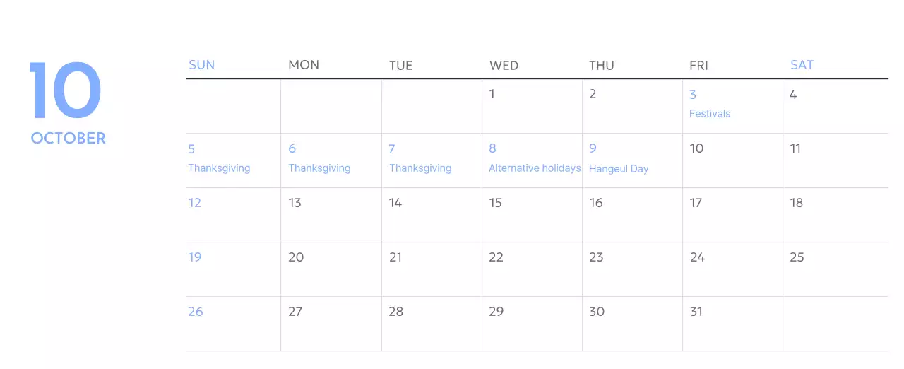 Photo goal tracker calendar with a splash of blue