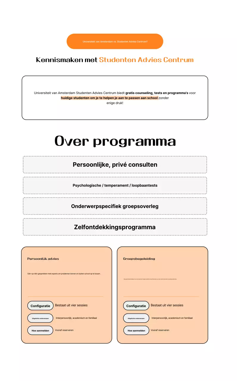 Oranje eenvoudige gids voor het universiteitsleven