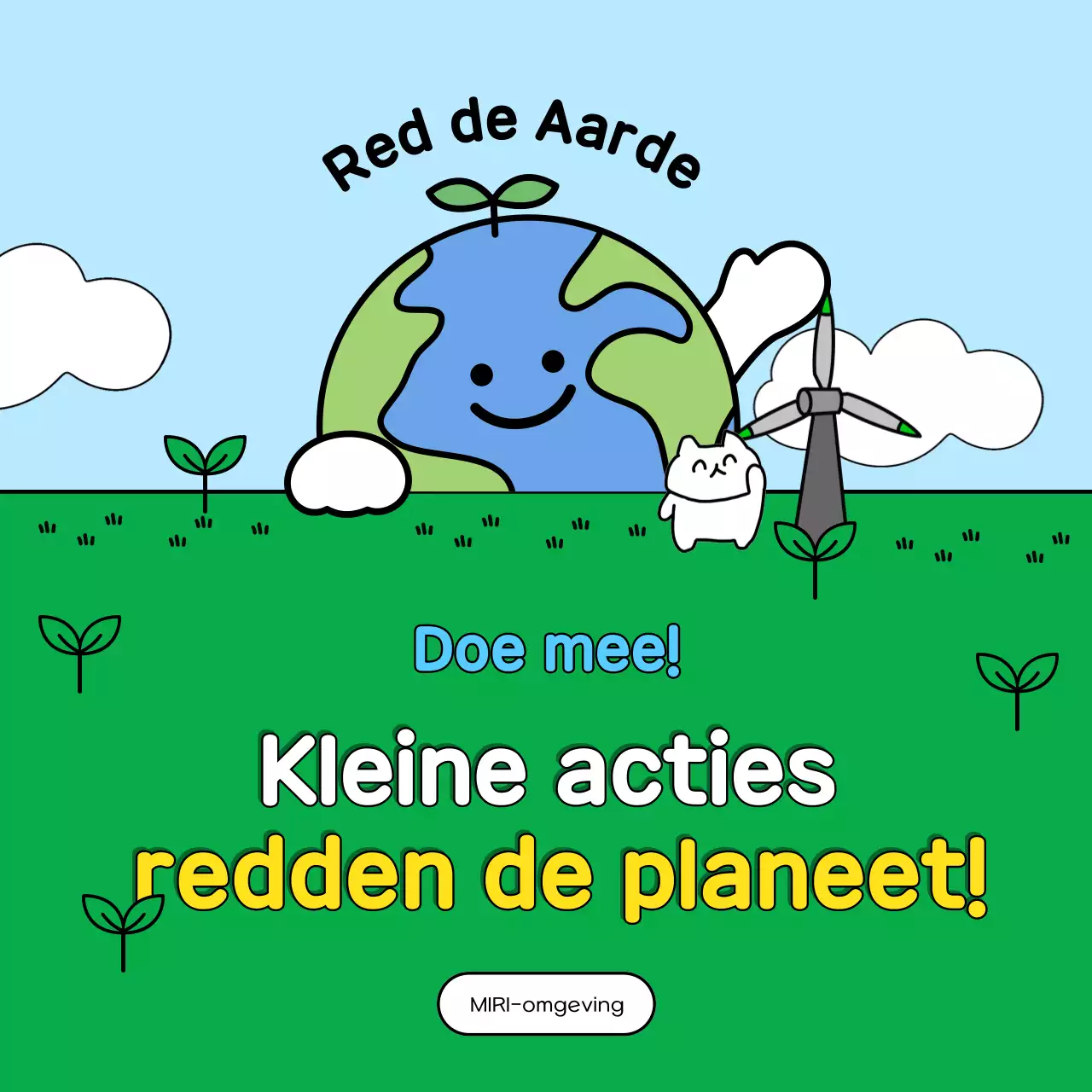 Promoot de groene en lichtblauwe levensuitdaging