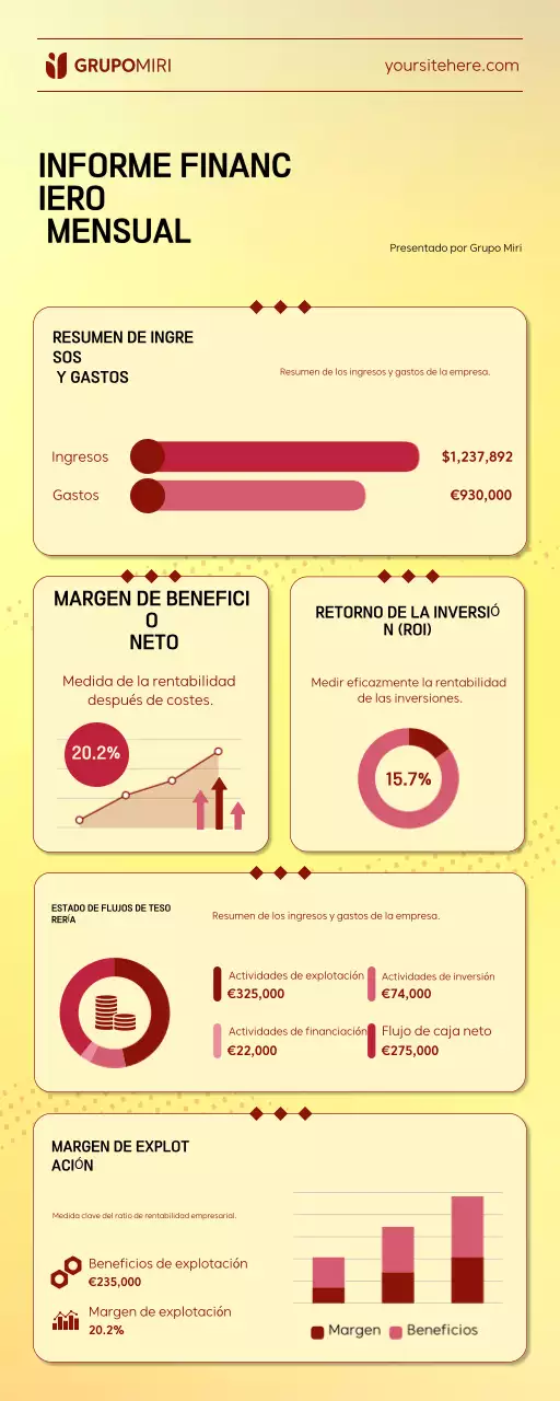 Informe financiero mensual de Yellow Professional