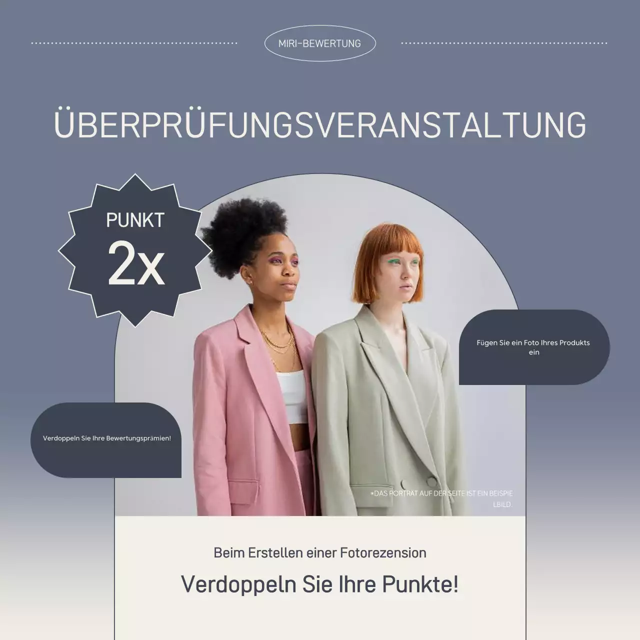 Einfache Übersichtsanzeige in Marineblau und Beige