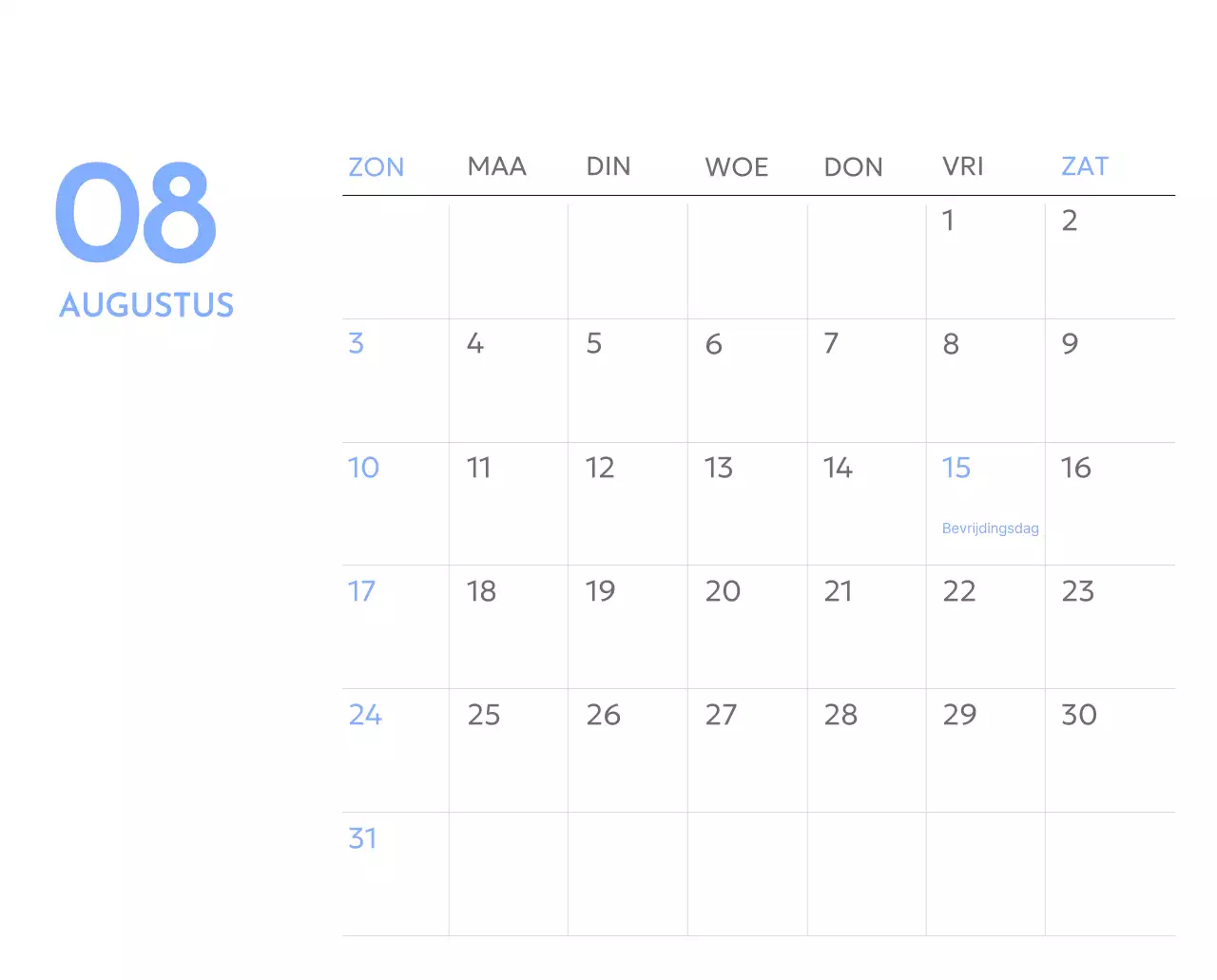 Photo goal tracker kalender met een vleugje blauw