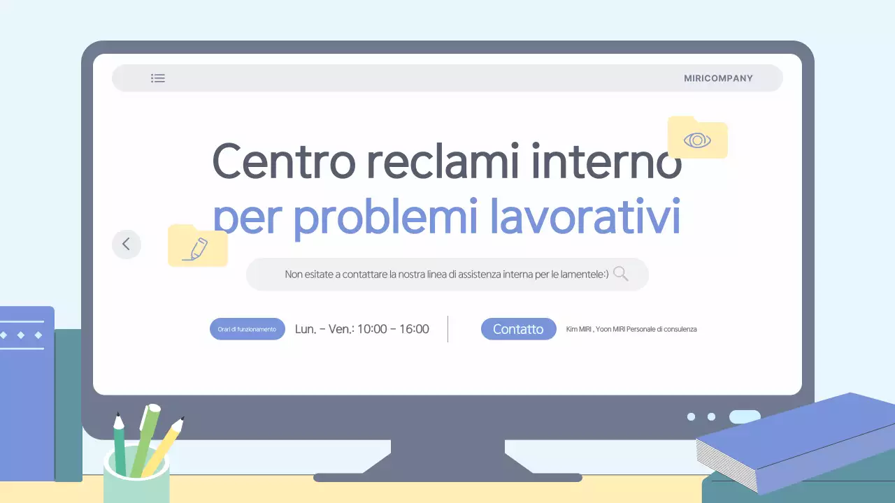 Materiale di formazione semplice e di colore azzurro per la prevenzione delle molestie sul luogo di lavoro