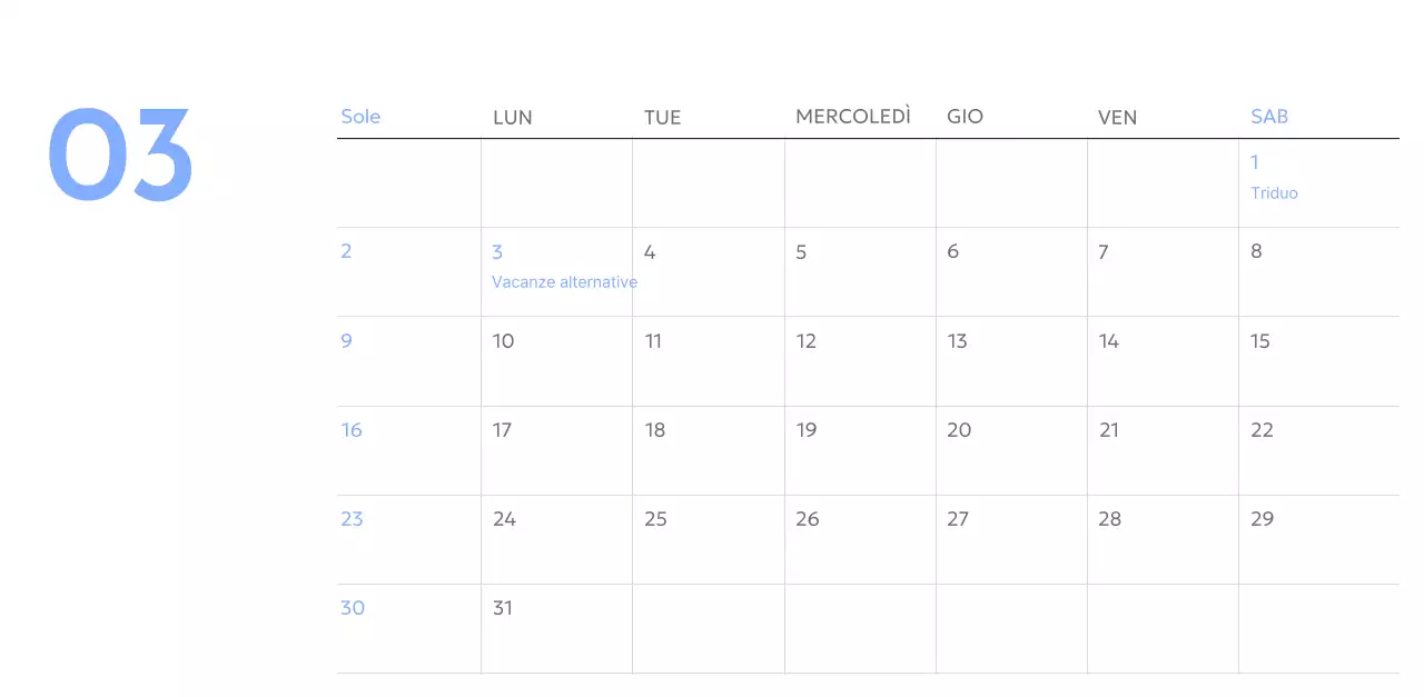 Calendario con foto tracciatore di obiettivi con un tocco di blu