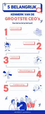 Blauw en Rood Modern Levendig Belangrijk Karakteristiek Gids Infographics