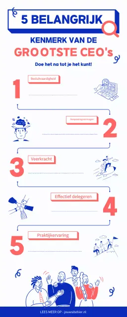 Blauw en Rood Modern Levendig Belangrijk Karakteristiek Gids Infographics