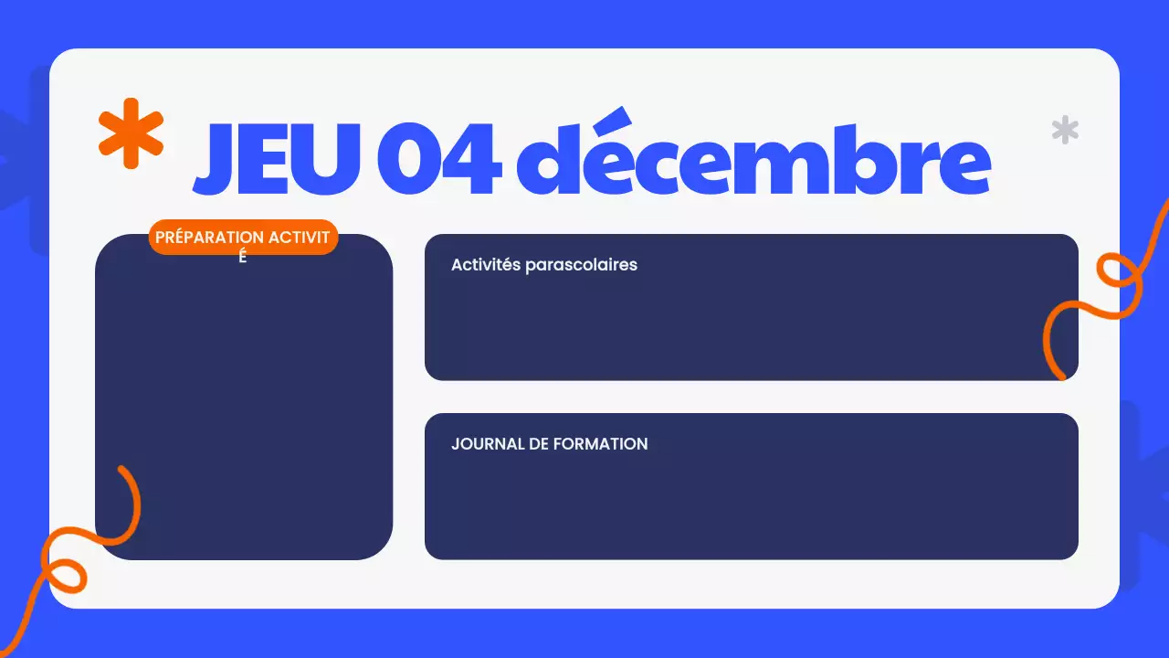 Planificateur d'agenda de classe moderne bleu Présentation