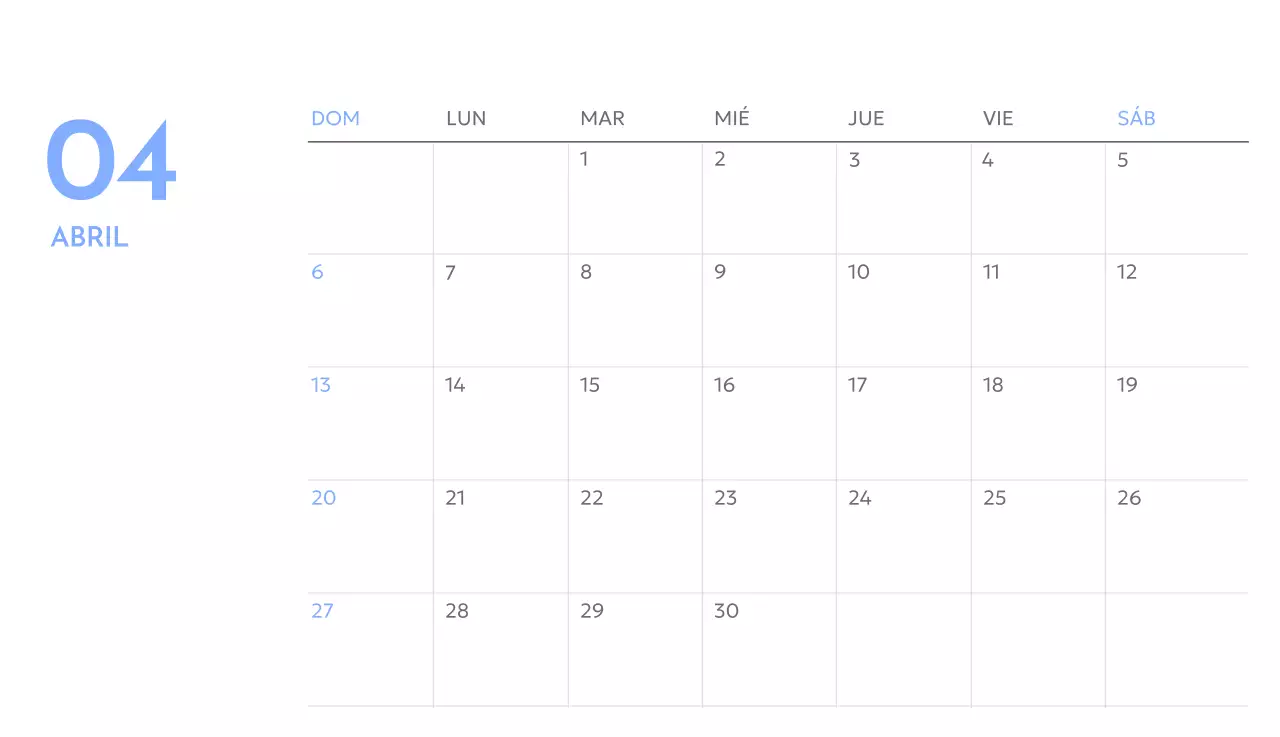Calendario fotográfico de seguimiento de objetivos con un toque de azul