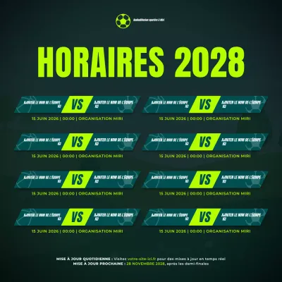 calendrier sportif vert et moderne