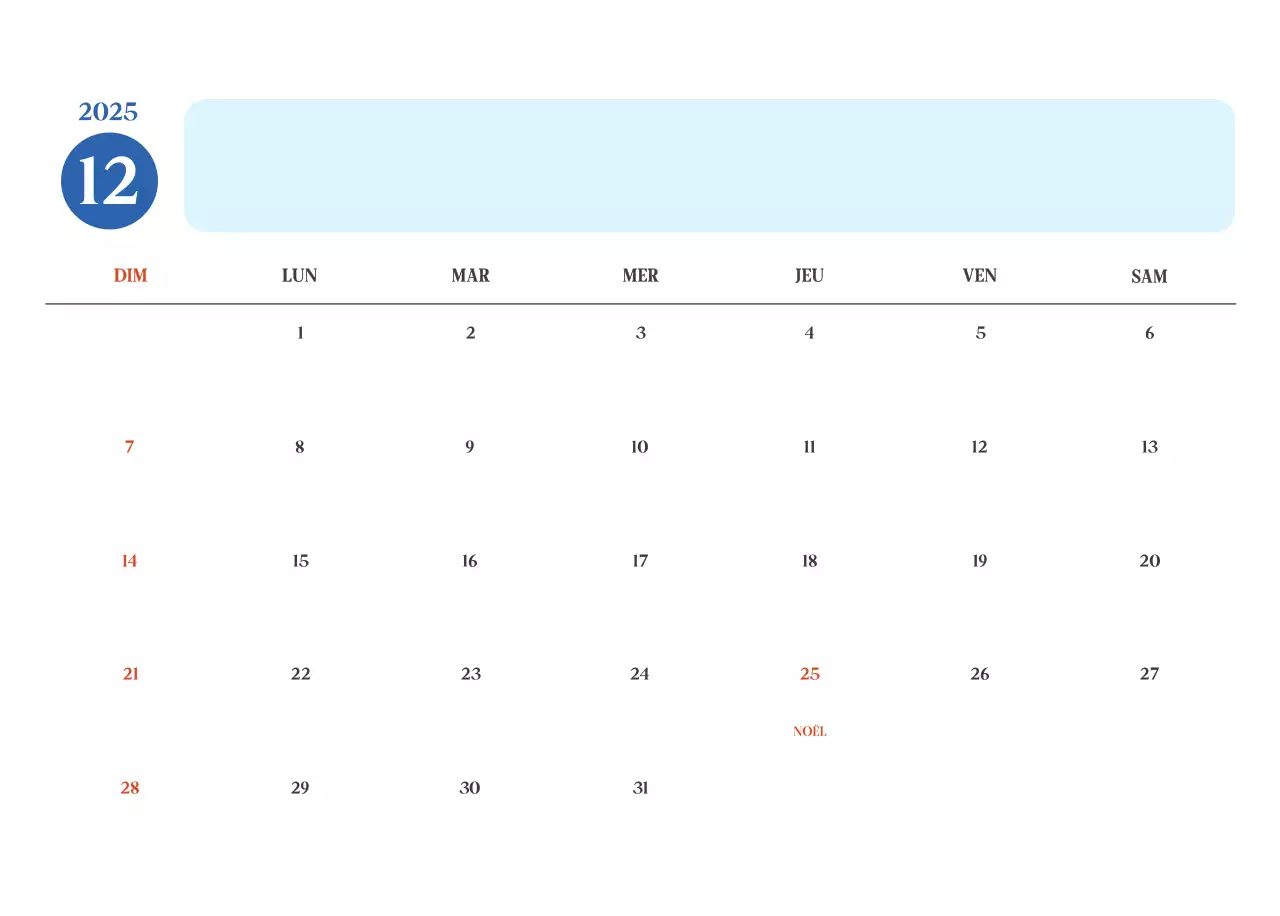 Calendrier hospitalier moderne bleu