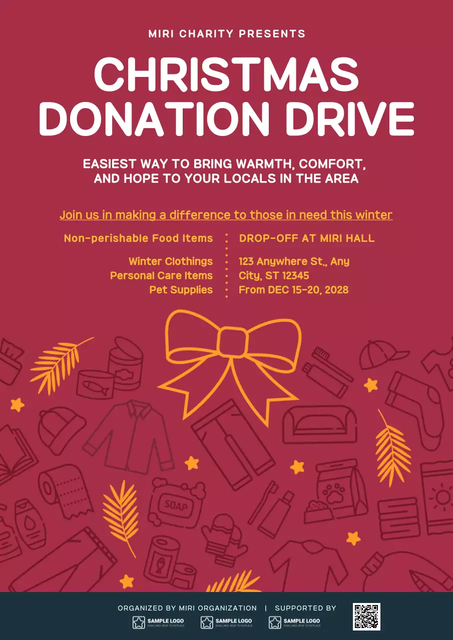 Red Traditional Donation Announcement Poster