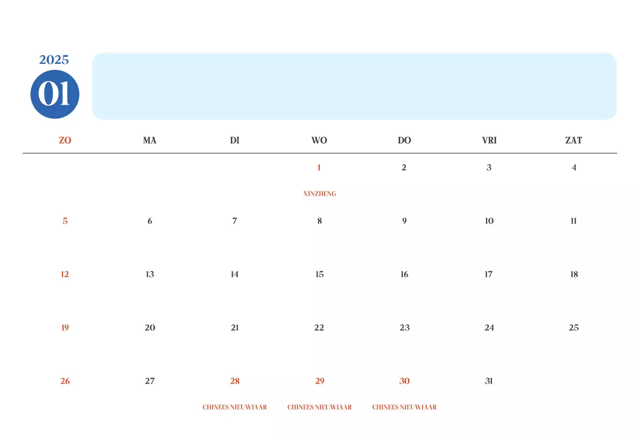 Blauwe moderne ziekenhuiskalender