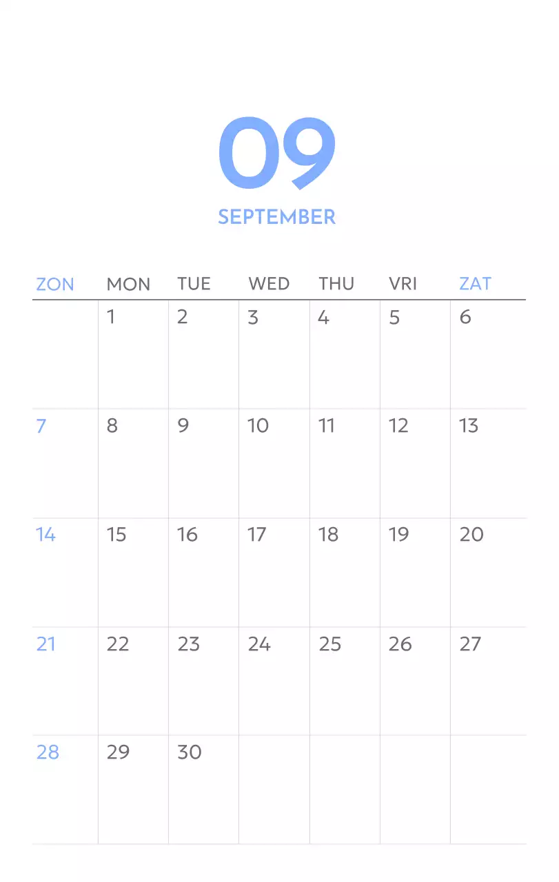 Photo goal tracker kalender met een vleugje blauw