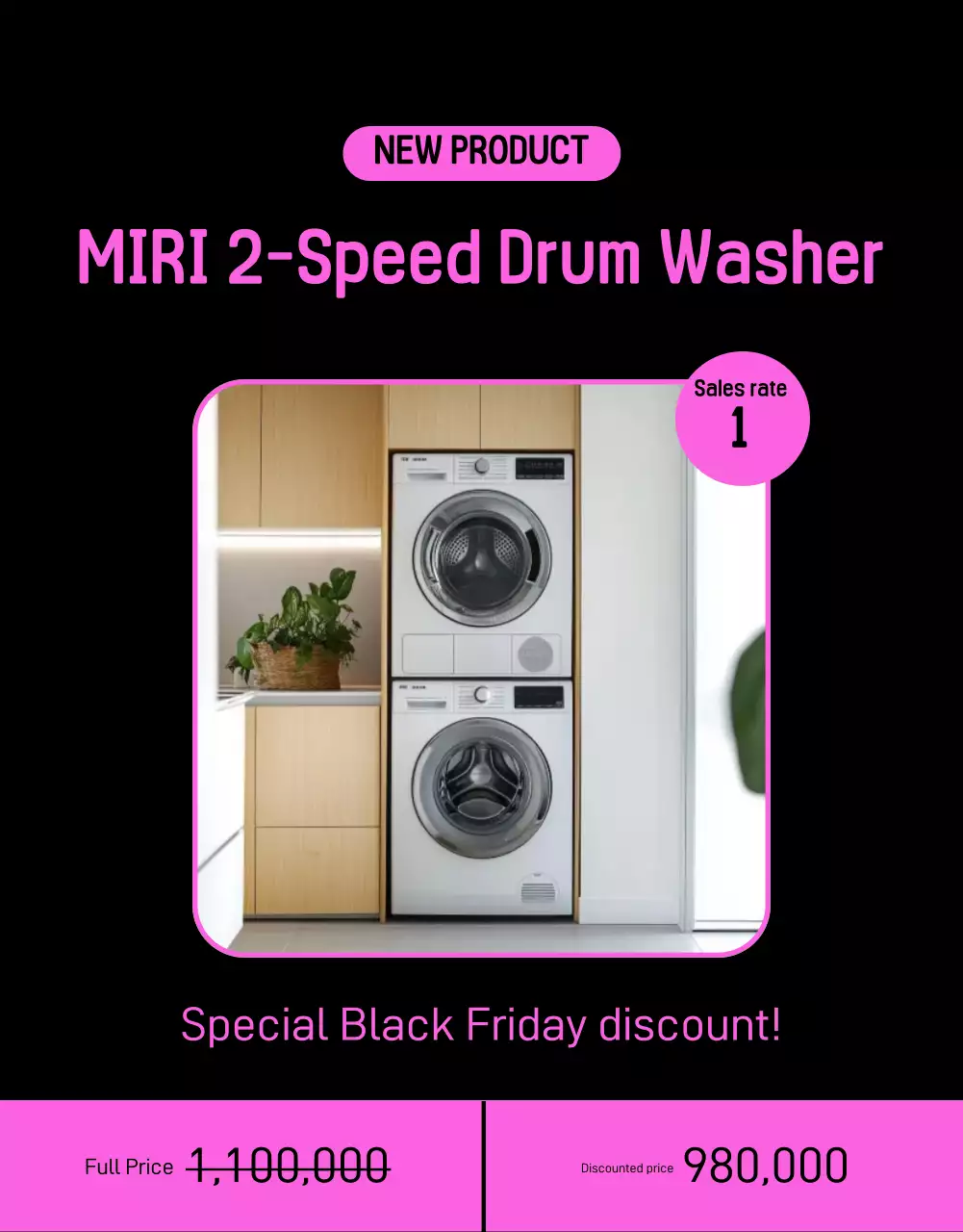 Black Trendy Electronics Promotion Poster