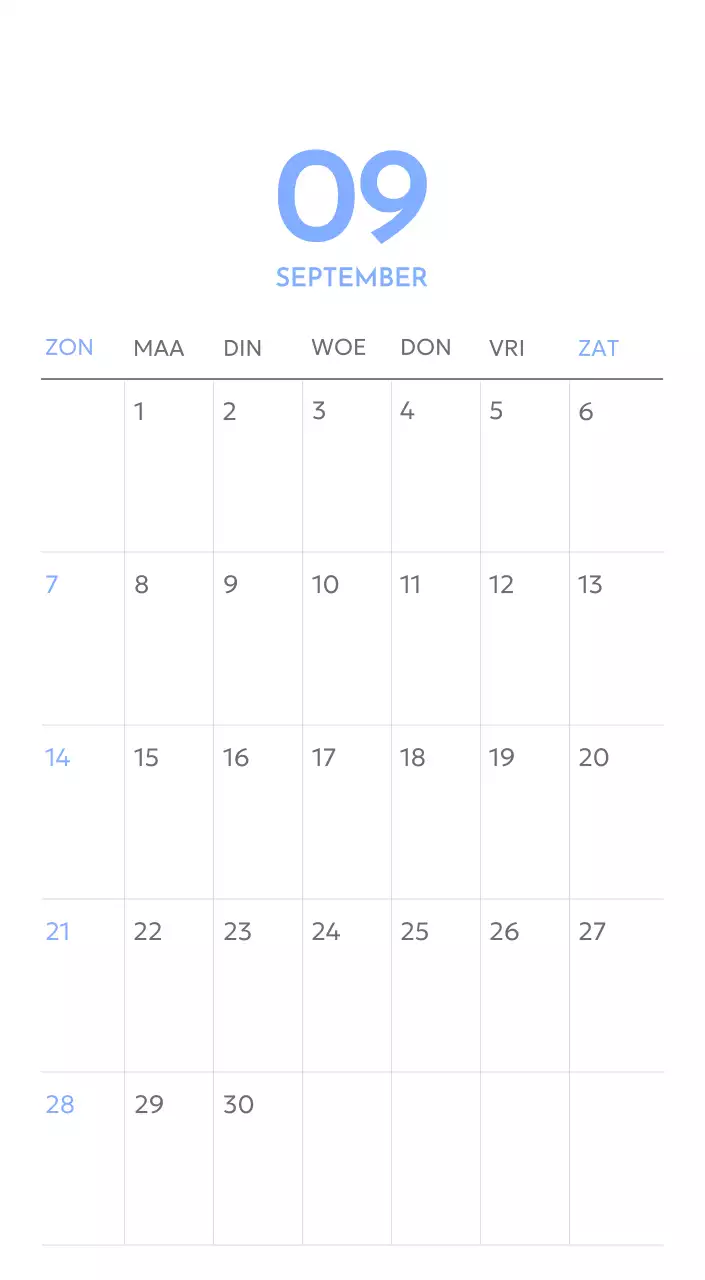 Photo goal tracker kalender met een vleugje blauw