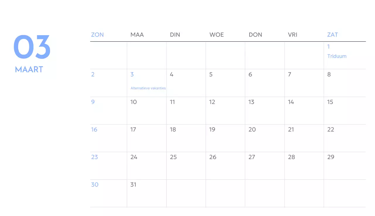 Photo goal tracker kalender met een vleugje blauw