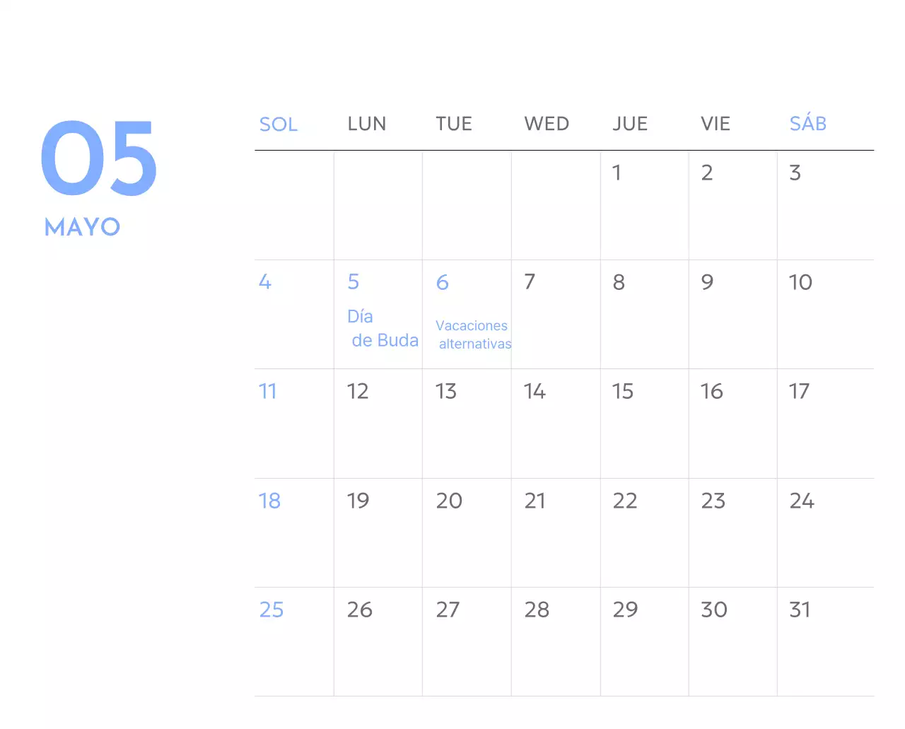 Calendario fotográfico de seguimiento de objetivos con un toque de azul