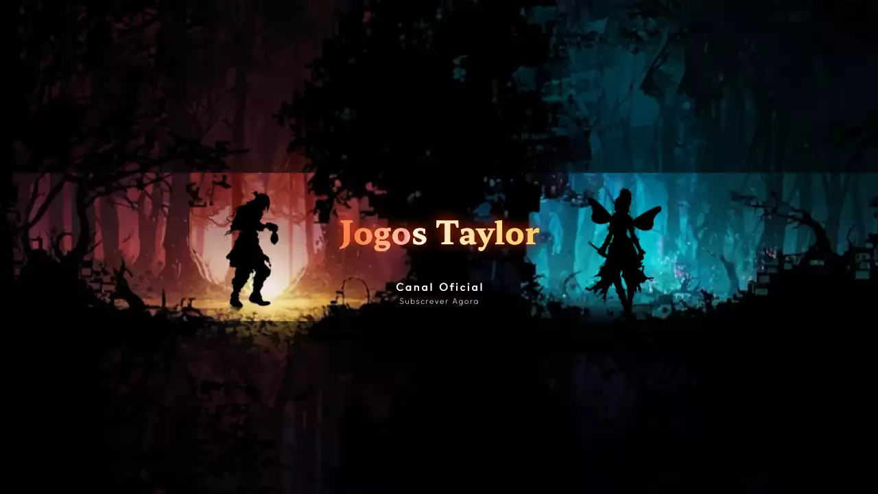 laranja azul preto modelo de canal do youtube jogos estilo fantasia