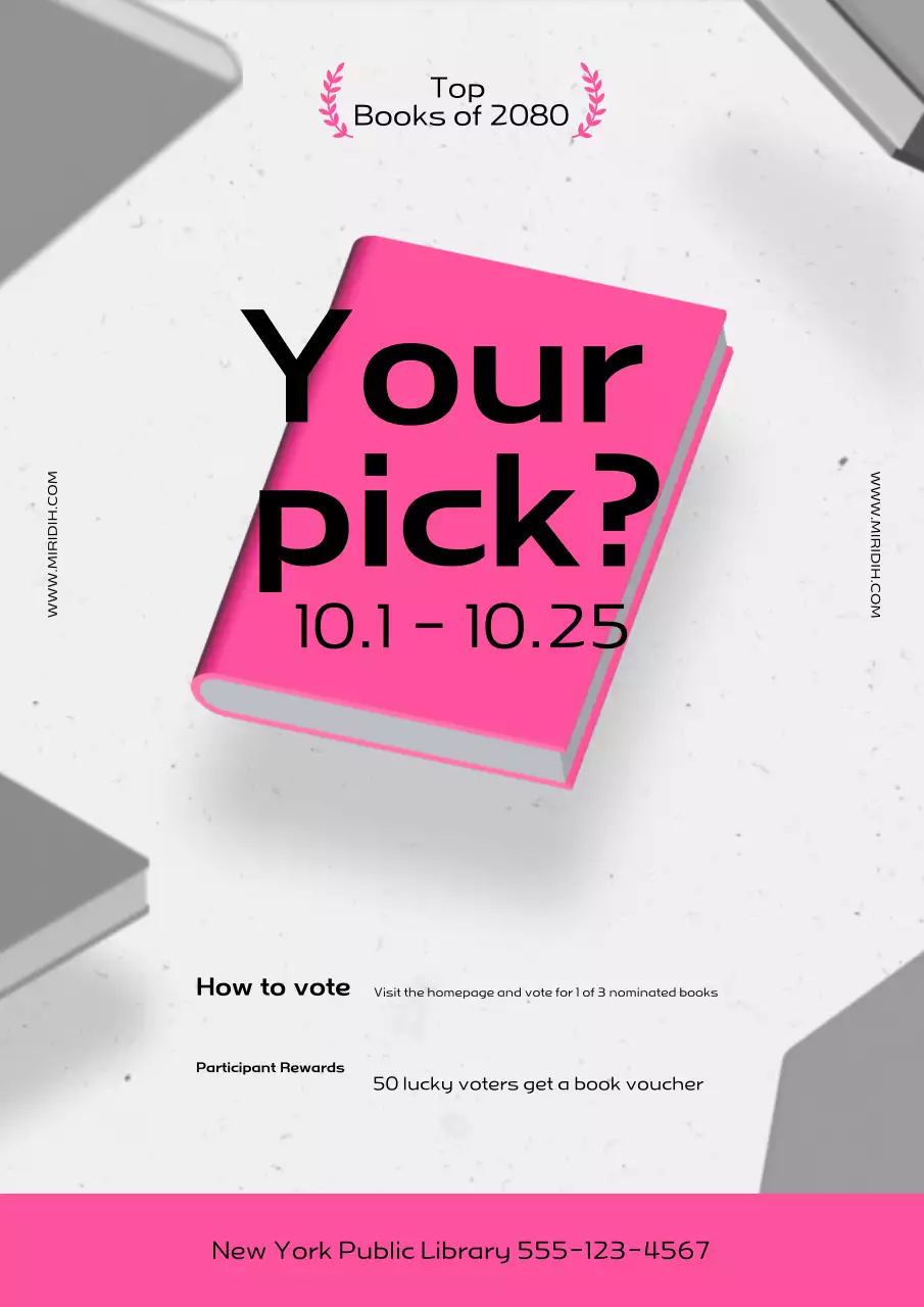 Poster sự kiện Sách hiện đại màu hồng