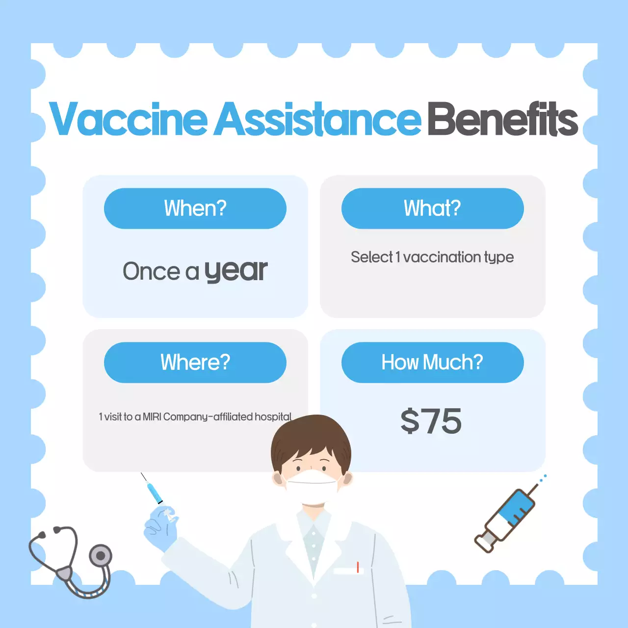 Blue Minimal Immunization Guide Instagram Carousel