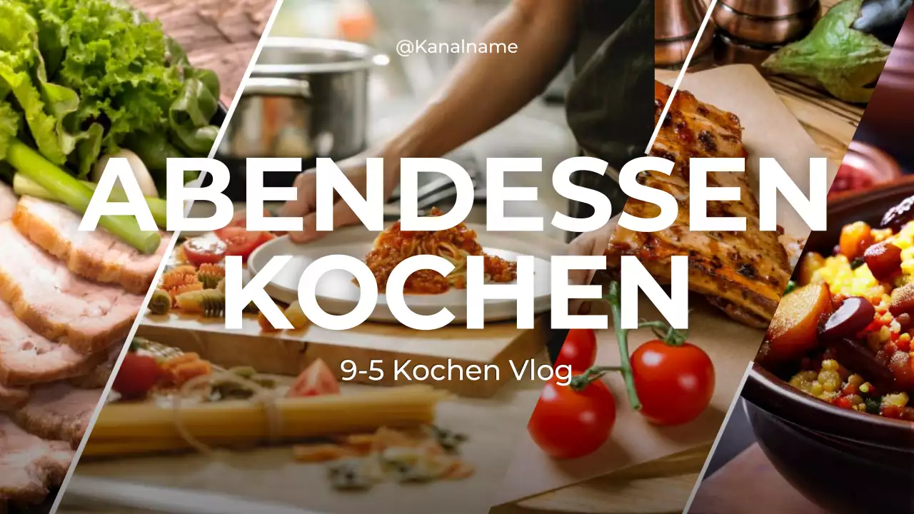 orange beige grün Kochen Abendessen Vlog modernen Stil