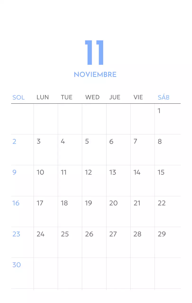 Calendario fotográfico de seguimiento de objetivos con un toque de azul