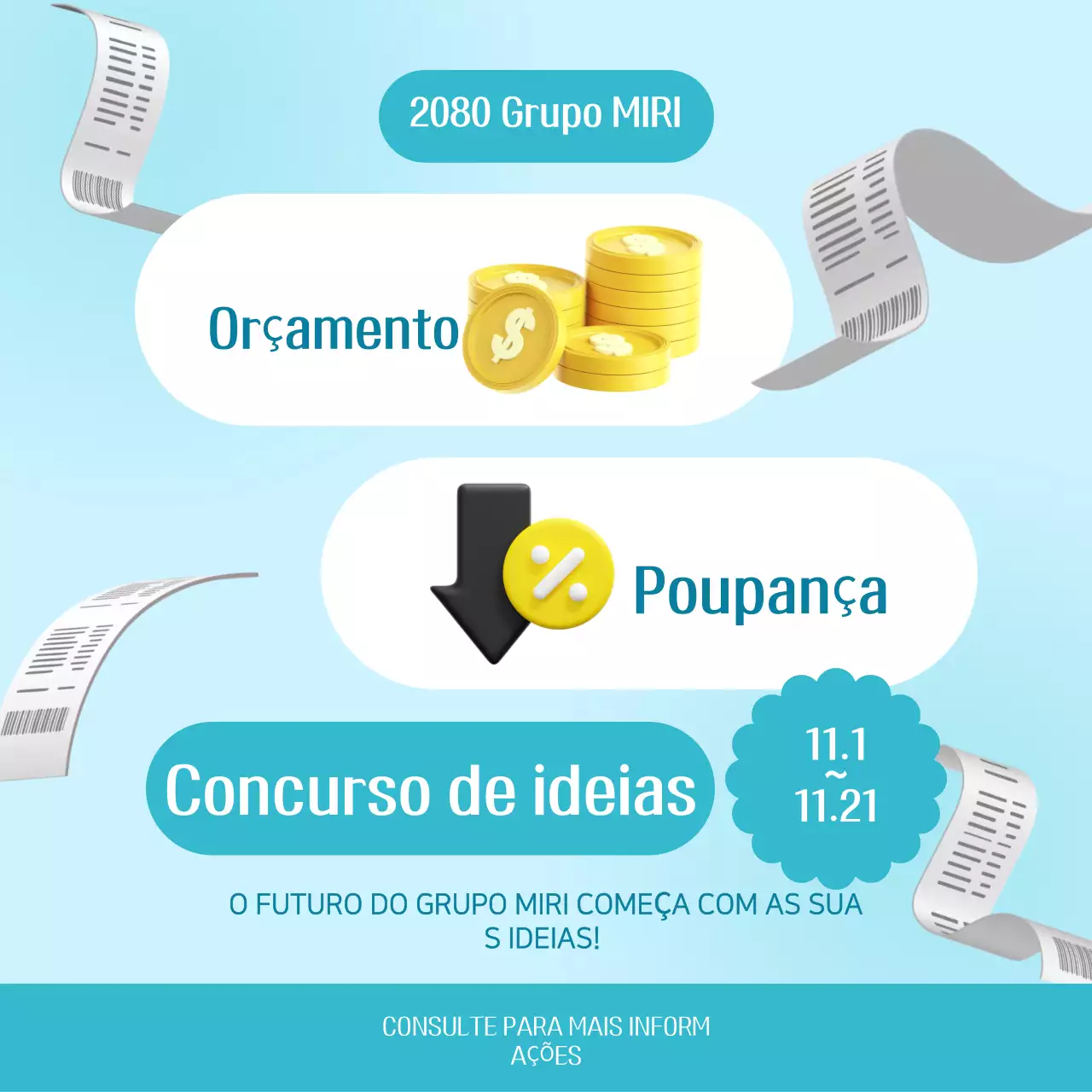 Promover o concurso de ideias limpas azul claro