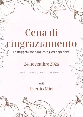 invito al ringraziamento elegante beige