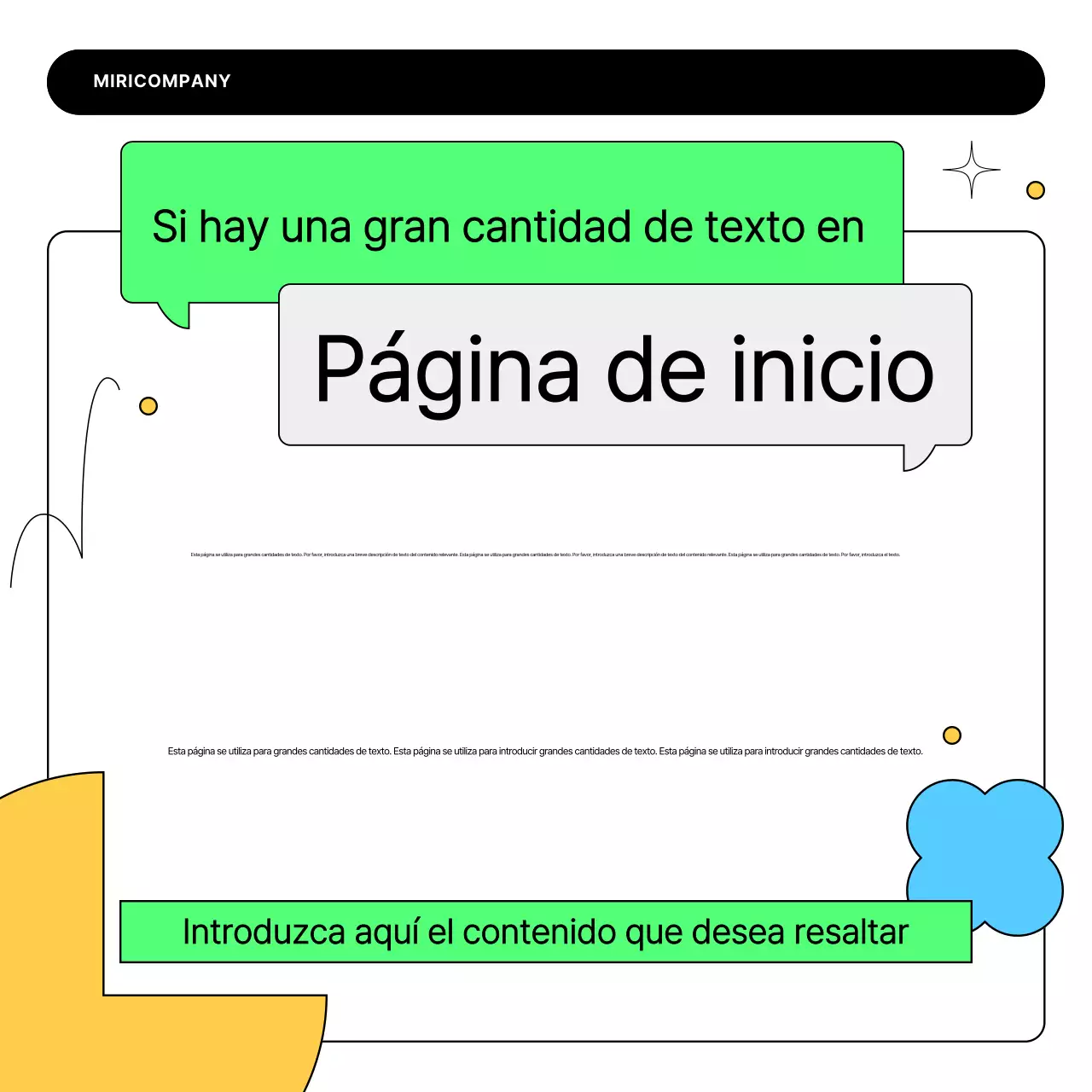 Promocione el marketing de su empresa en blanco y sencillo