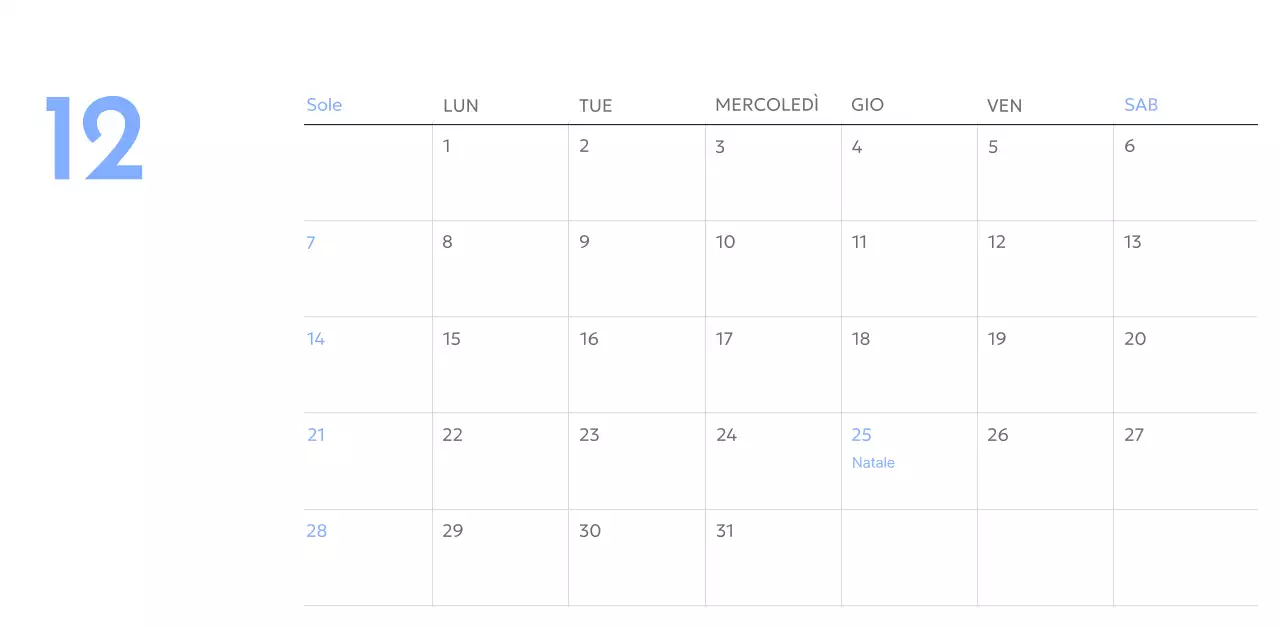 Calendario con foto tracciatore di obiettivi con un tocco di blu