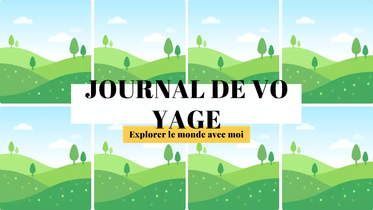 bleu jaune esthétique journal de voyage style moderne