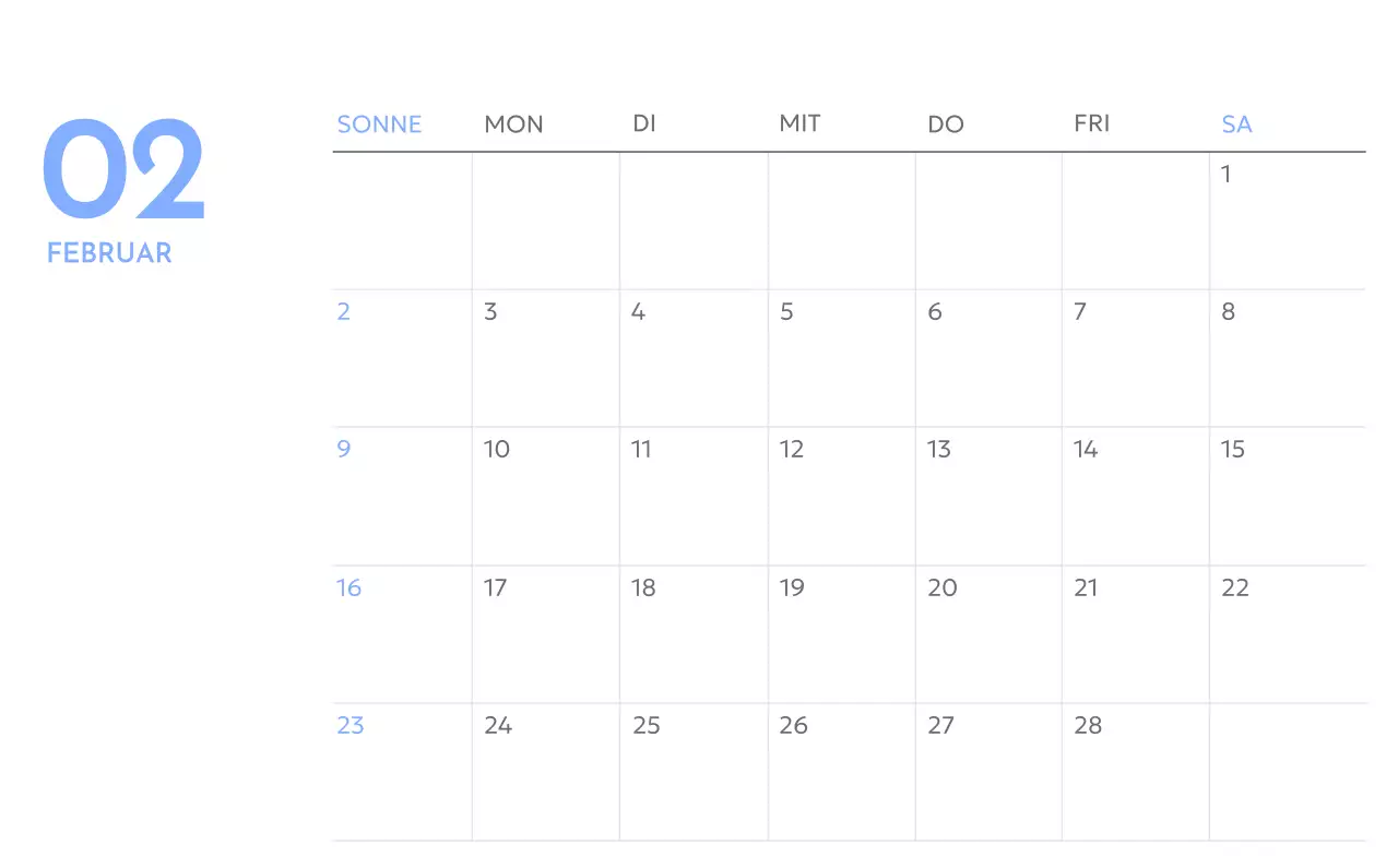 Foto-Zielverfolgungskalender mit einem Hauch von Blau