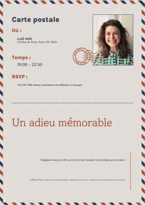 Invitation d'adieu classique beige