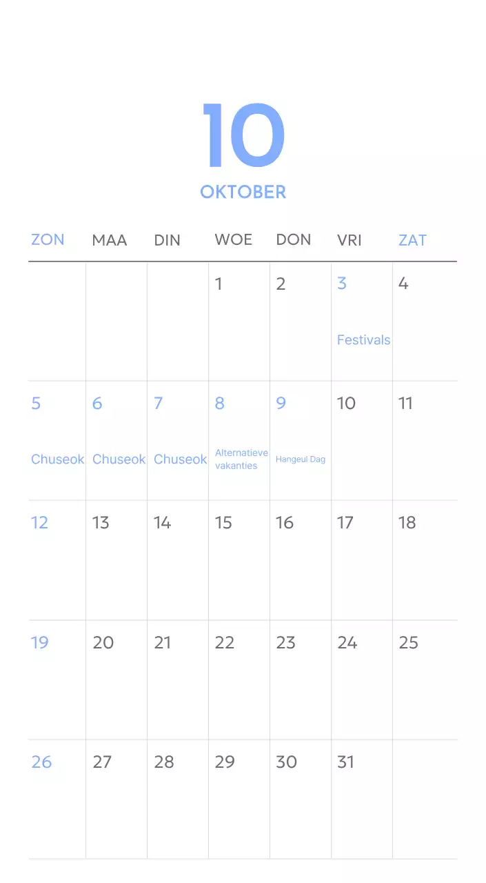 Photo goal tracker kalender met een vleugje blauw