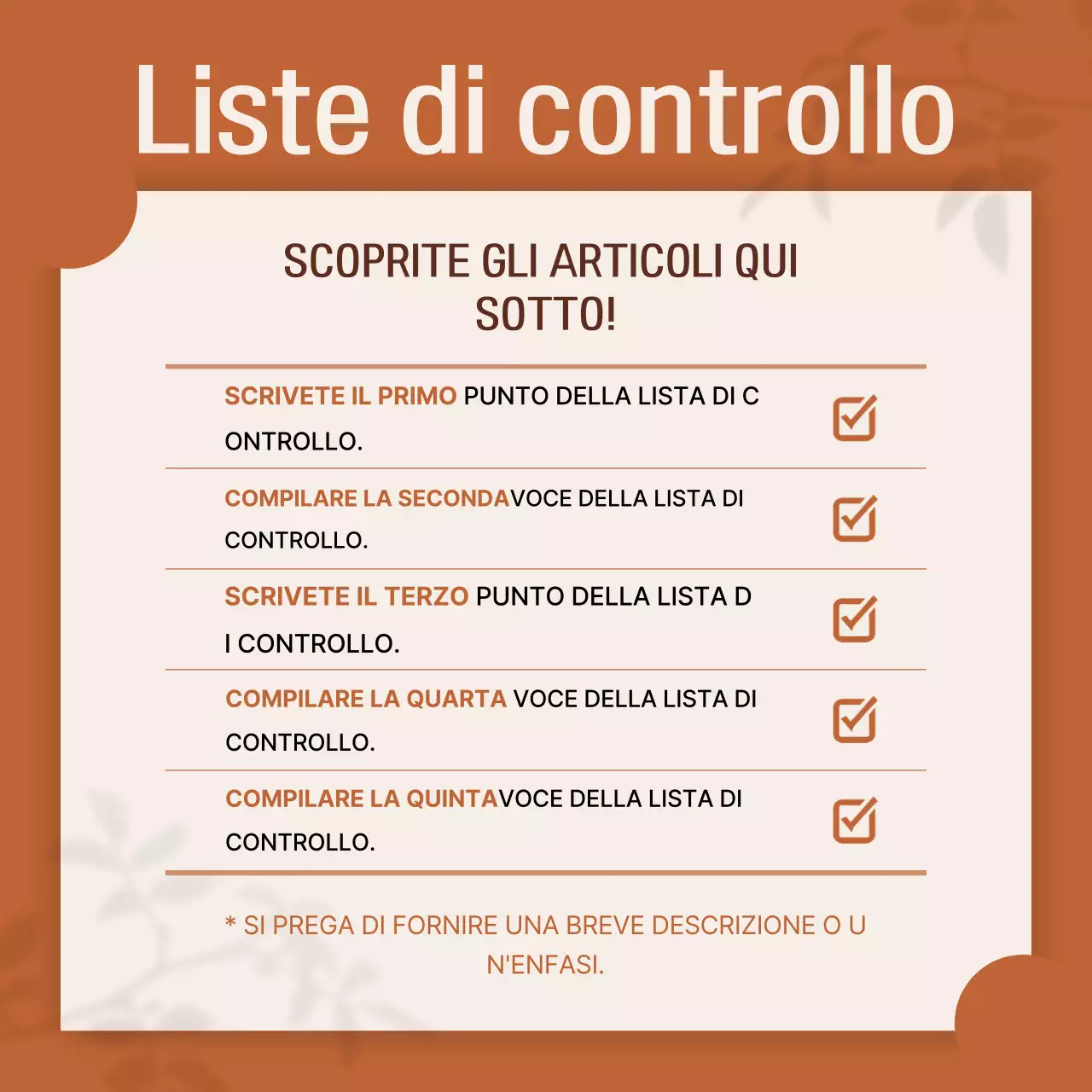 Documentazione del design semplice arancione