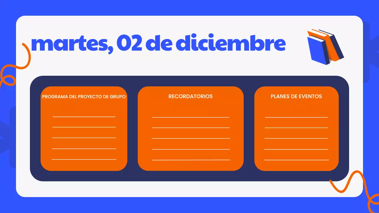 Agenda de clase moderna azul Presentación