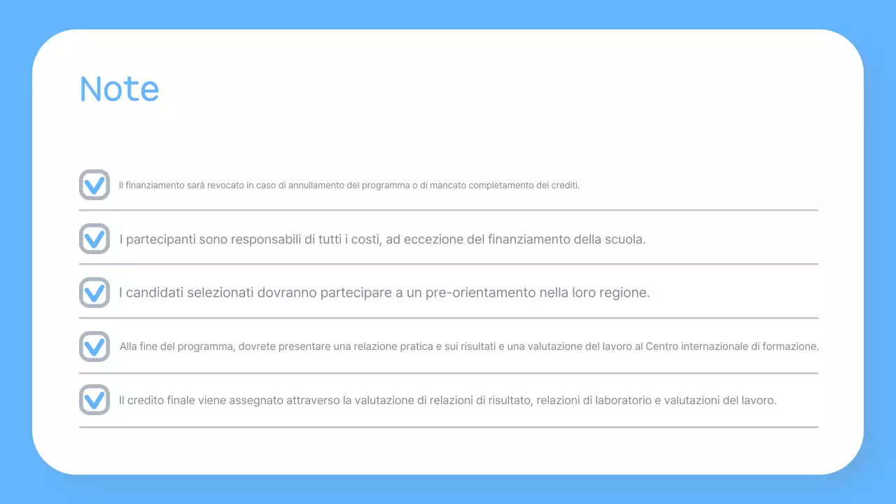 Il programma di stage di Sky Blue Simple