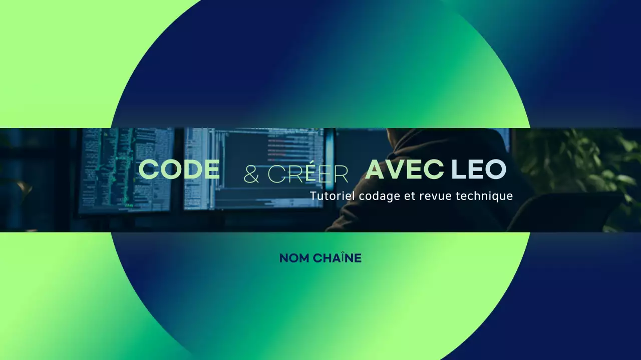 Bannière verte de tutoriel de codage moderne