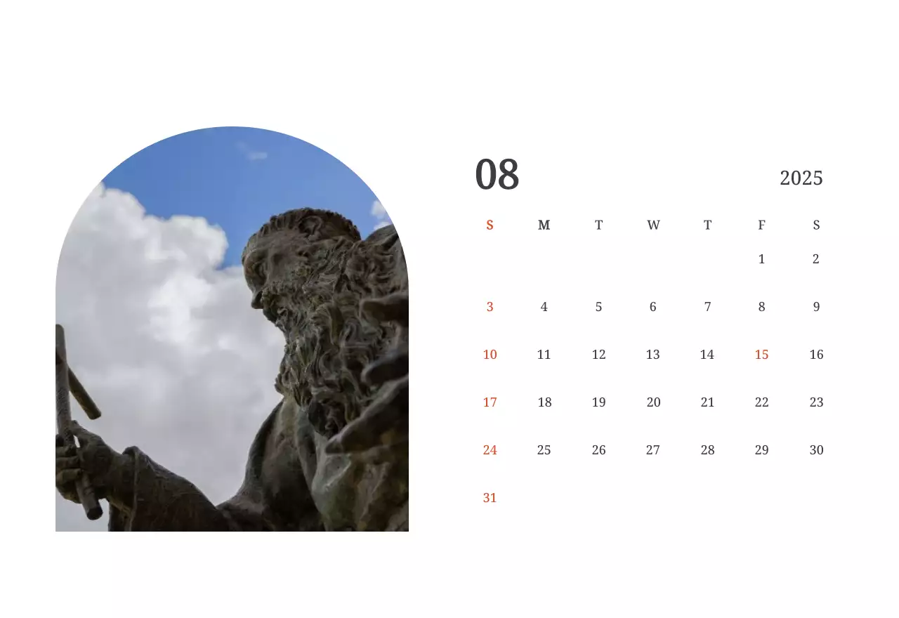 Un calendario conceptual fotográfico con iglesias pintadas en paisajes