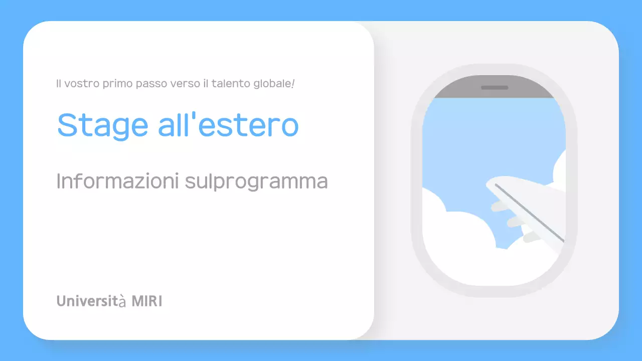 Il programma di stage di Sky Blue Simple