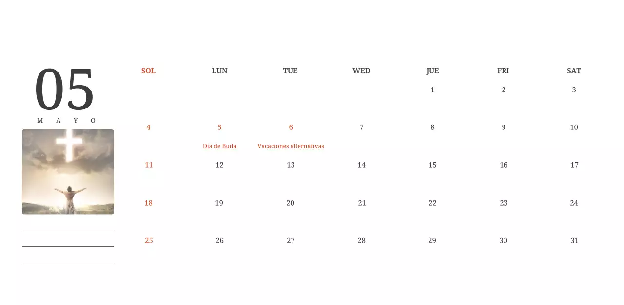 Un calendario conceptual fotográfico con iglesias pintadas en paisajes