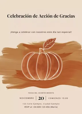 invitación rústica beige para acción de gracias