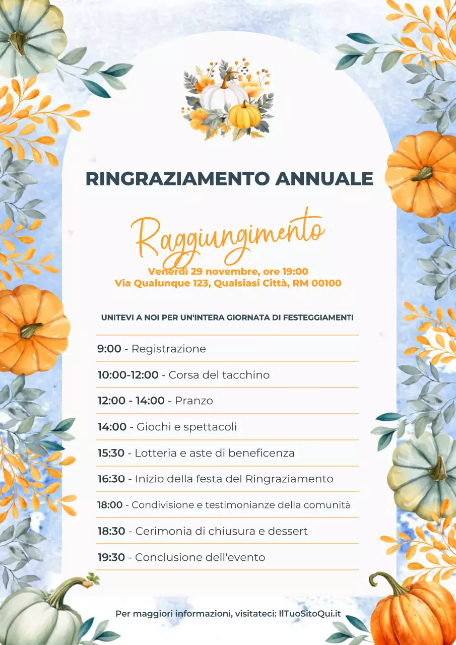 invito tradizionale al Ringraziamento