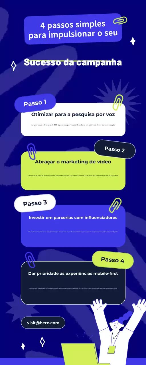 Roxo vibrante Guia de ilustração de campanhas de marketing modernas