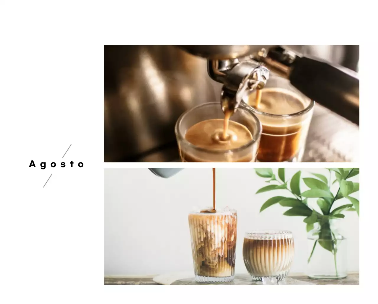 Calendario de café minimalista gris