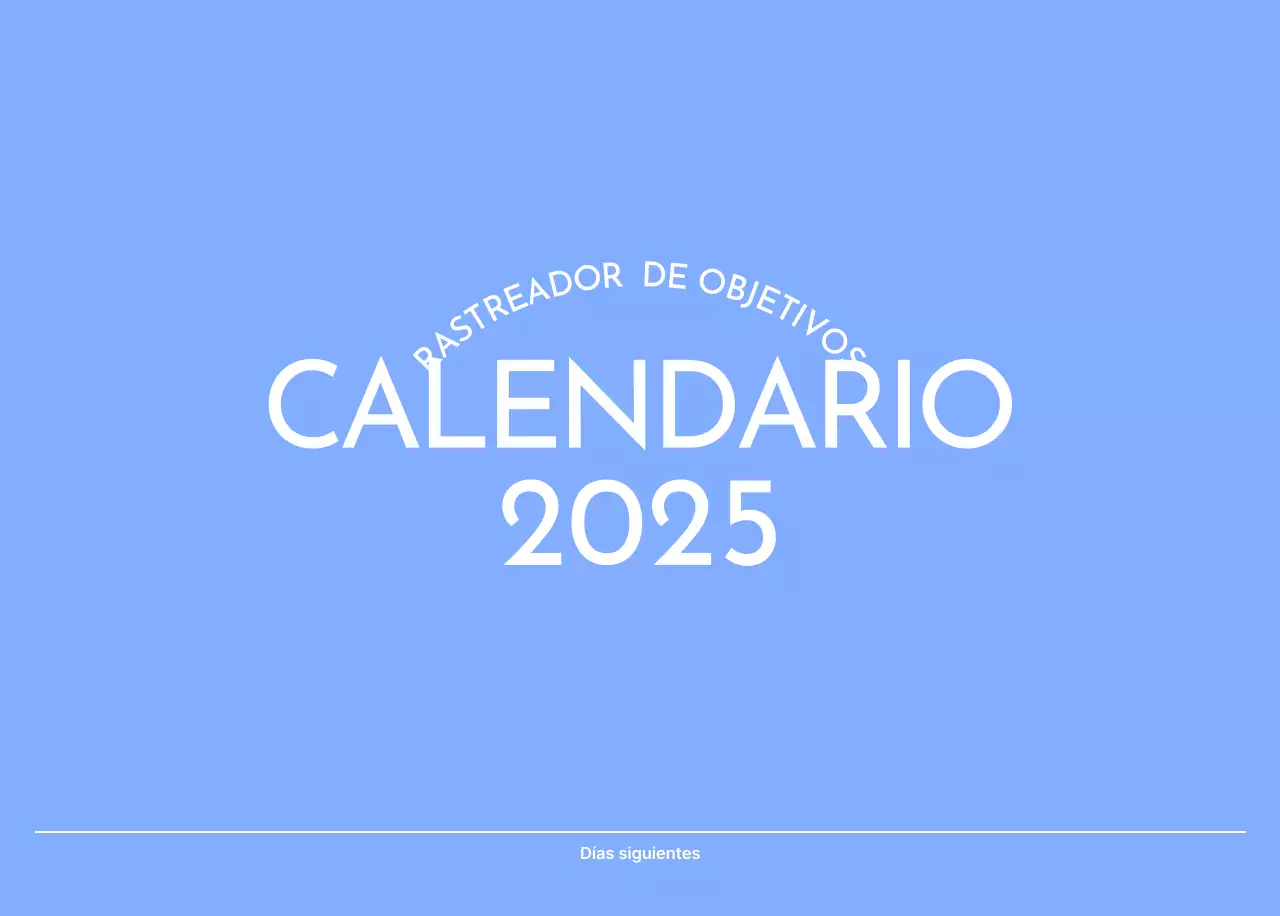 Calendario fotográfico de seguimiento de objetivos con un toque de azul