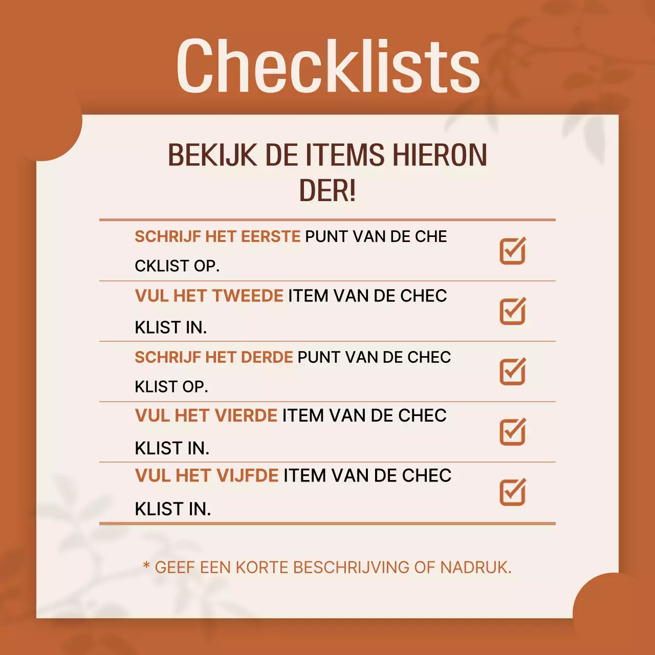 Oranje eenvoudige ontwerpdocumentatie