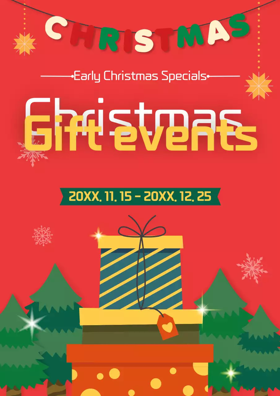 Poster quảng cáo Giáng sinh lễ hội màu đỏ