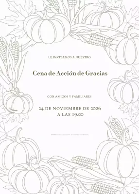 beige invitación tradicional de Acción de Gracias